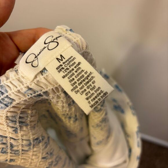 New Jessica Simpson White with Blue Seafood Lobster Fish Print Strapless Mini Dr - Picture 8 of 8